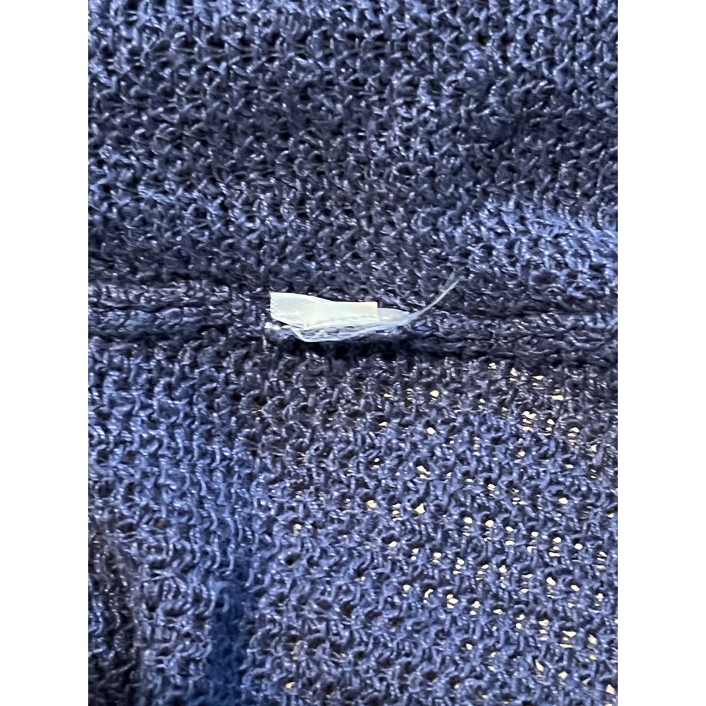 Eileen Fisher Cardigan L Purple Open Front Textured Knit High Low Short Sleeve - Picture 8 of 8